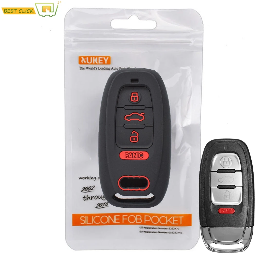 Caso chave de silicone fob para audi a4 s4 a5 s5 a6 s6 a7 s7 a8 s8 q5 allroad keyless remoto chave capa escudo protetor da luva da pele