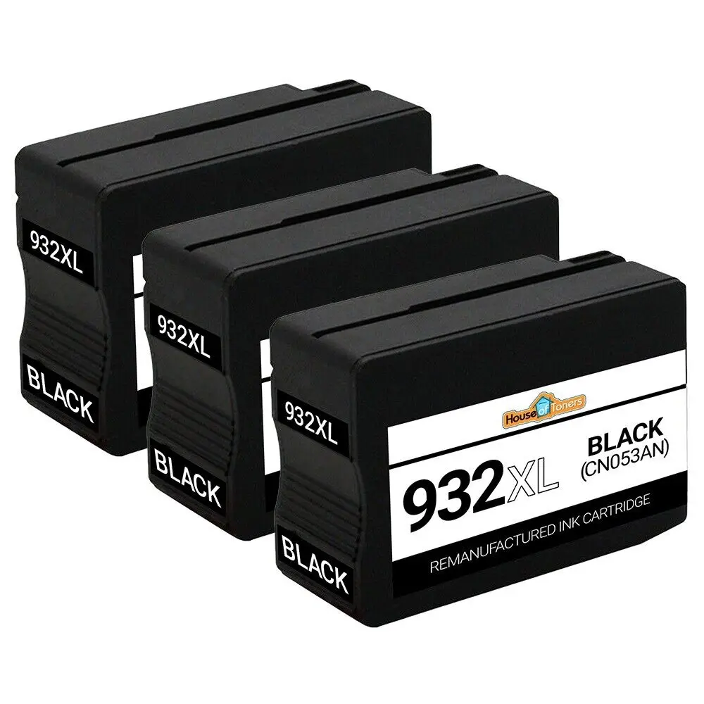 Tinta negra de alto rendimiento 3pk 932XL para HP Officejet Serie 6100 6600 6700