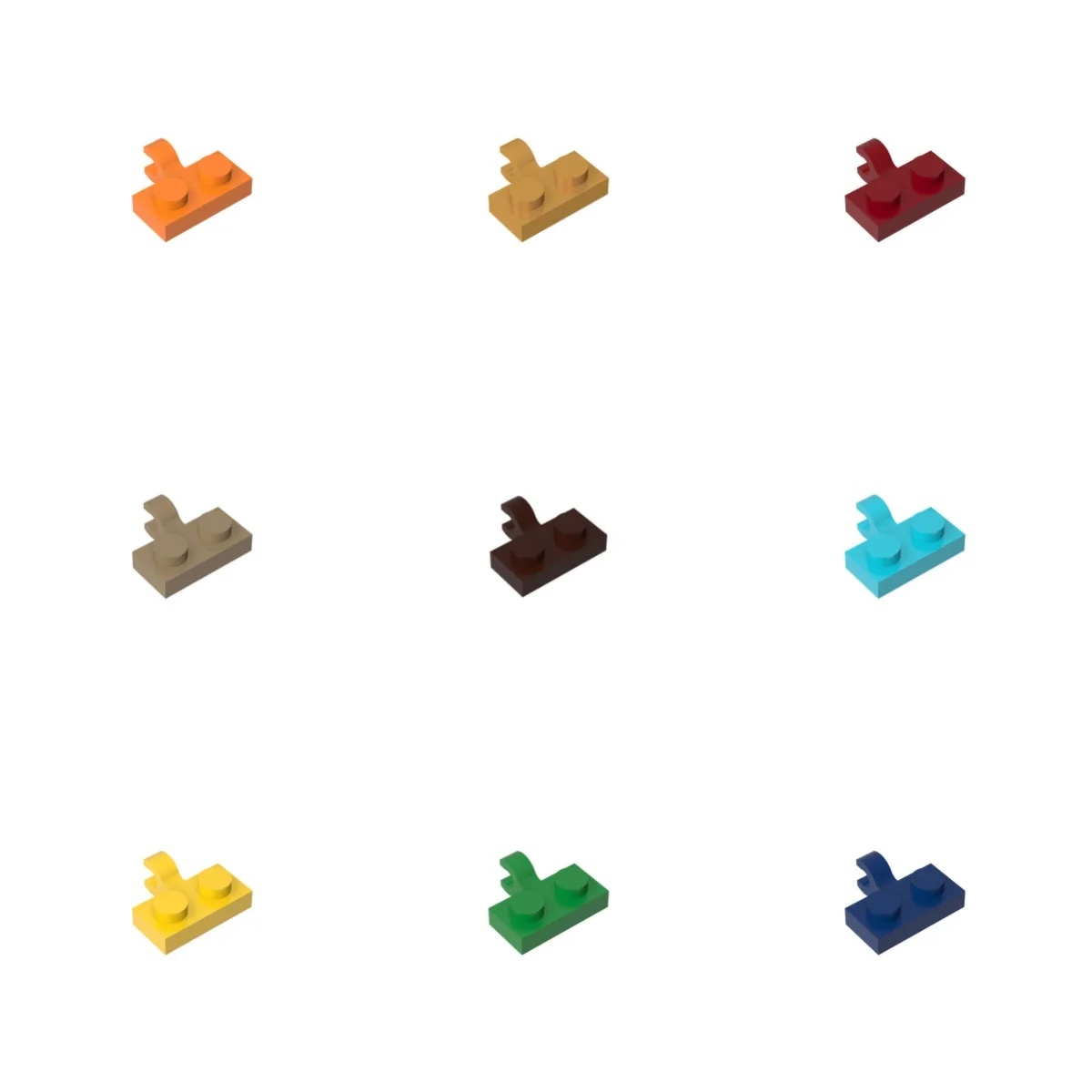 100pcs 11476 Plate Modified 1 x 2 with Clip Horizontal on Side Buildings Blocks Toys Educational Creative Size Gift DIY MOC