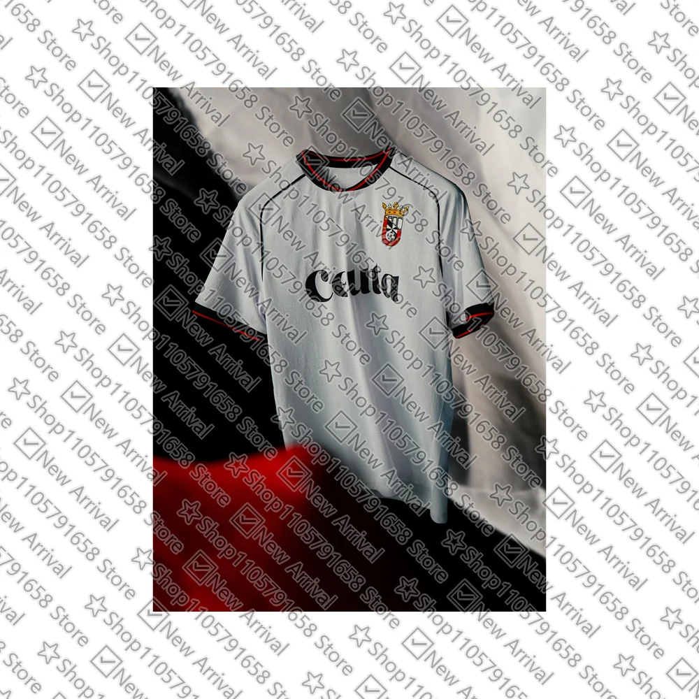 26/27 Spanien Top Erwachsenen-Sport Atmungsaktives Herren Fußball-T-Shirt AD Ceuta Schnelltrocknend Match-Training Fußball-Heimtrikot Unisex Familie