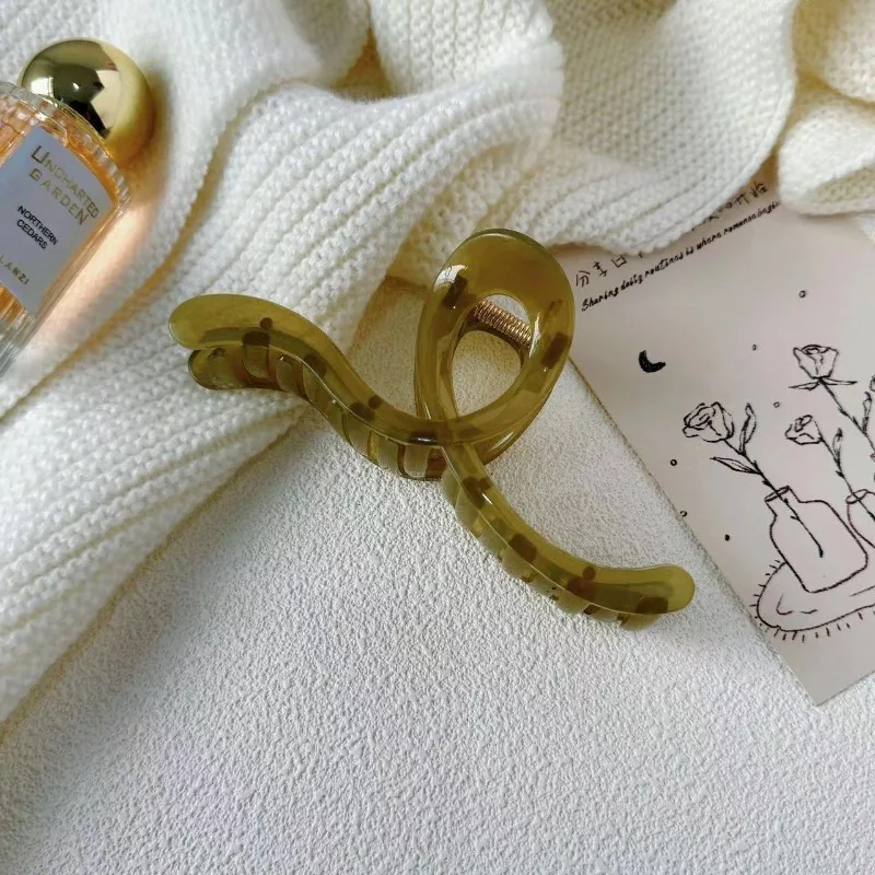 14 سنتيمتر مشبك شعر كبير ل مخلب شعر سميك كراب بنات مجعد شفاف القهوة دبوس الشعر المشابك النساء الكورية ذيل حصان اكسسوارات