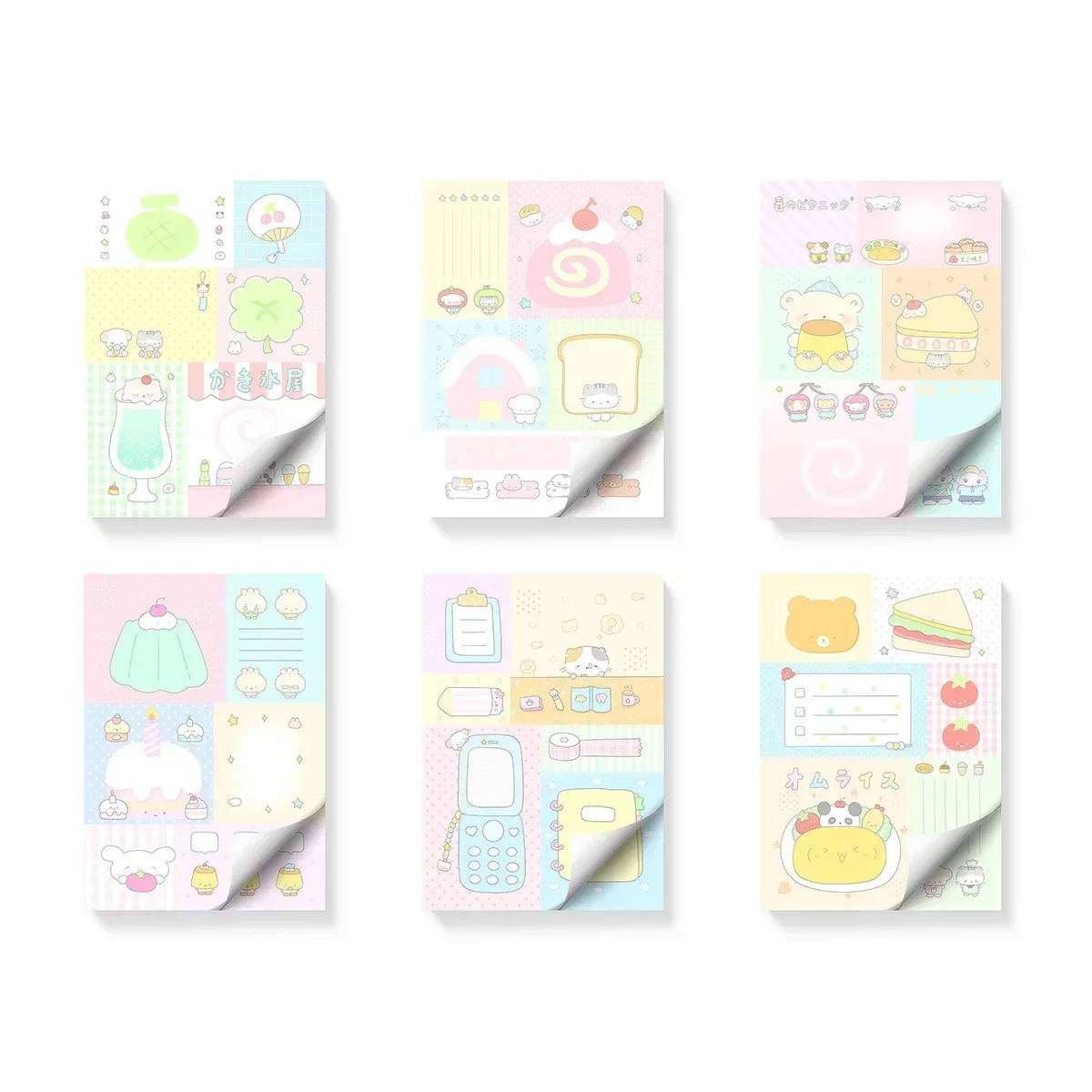 50 Uds cuaderno de dibujos animados Ins cuaderno mensaje papelería Kawaii