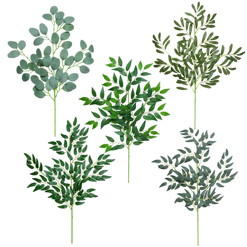 

Simulation date palm leaves single spring Mori Eucalyptus bean flower ficus leaves artificial greenery ornaments