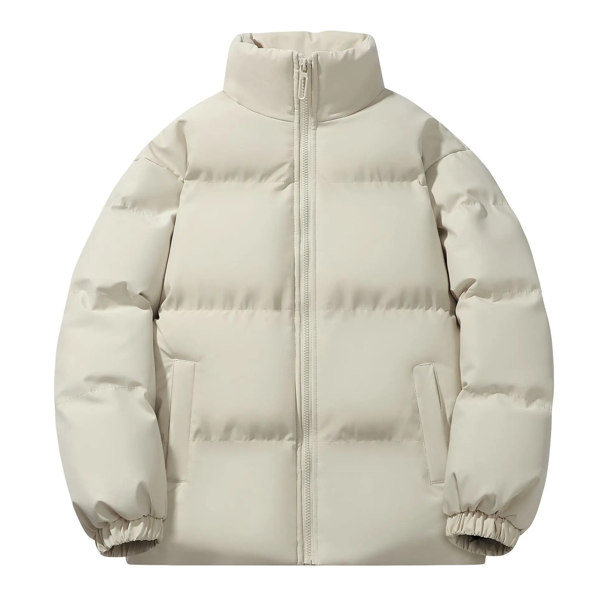 メンズスタンドアップカラーコットンジャケット、厚く暖かいマルチカラージャケット、ルーズカジュアルカップルジャケット、防風性と防寒性