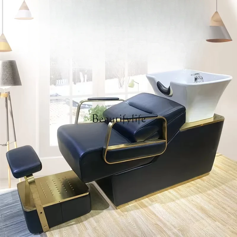 

Shampoo Chair Lying Half Hair Salon Flushing Bed European Simple