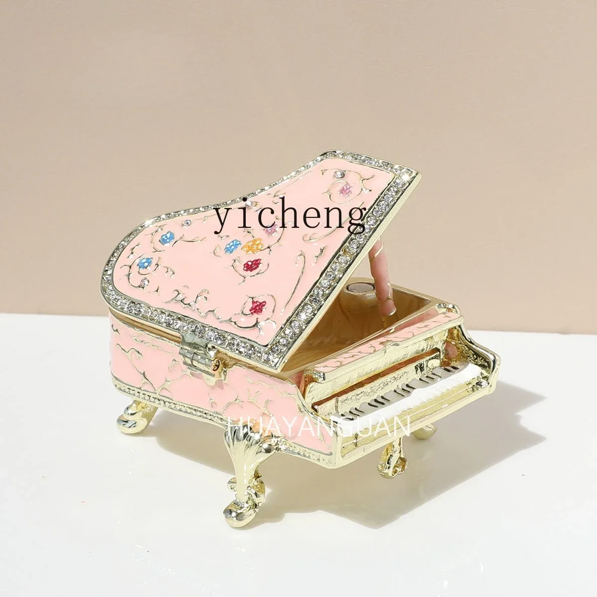 

LSL European Style Enamel Pink Piano Decorative Small Accessories Storage Jewelry Box