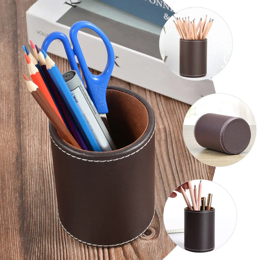 Desk Pen Holder Cylinder Shape Organizer for Pens Pencils Makeup Brushes Glasses Home Office School Decor Gift Idea