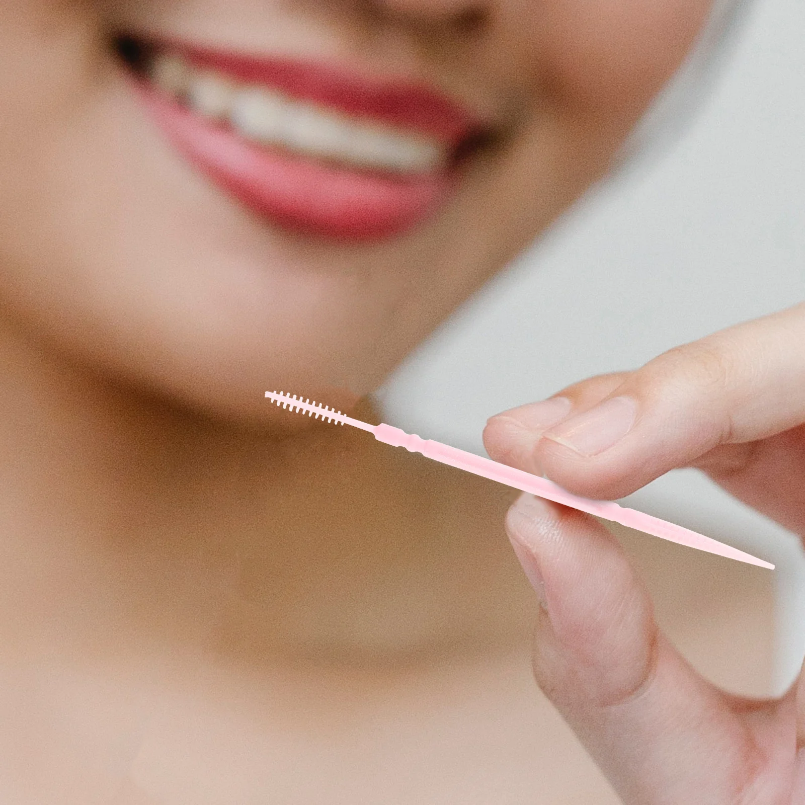 

200pcs Interdental Brushes Double Head Toothpick Cleaners For Plaque Removal Between Teeth Gum Care Portable Box Pink