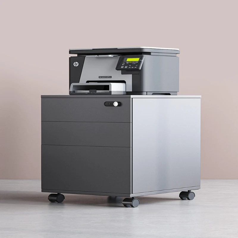 

Three-drawer movable cabinet, file , wooden office locker, main , data , storage password lock