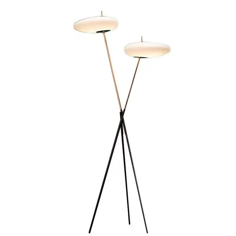 Living room geometric line floor lamp, model house wrought iron