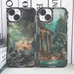 Case For iPhone 16 15 14 13 12 11 Pro Max Mini Plus Renaissance BaroqueArt Soft Cover