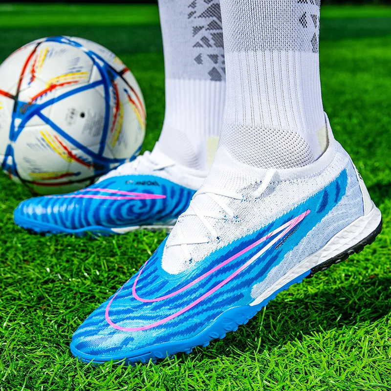 Men Training Football Boots Non-Slip Soccer Shoes Outdoor Cleats Futsal Breathable Sneakers Unisex Comfortable FG/TF Ultralight