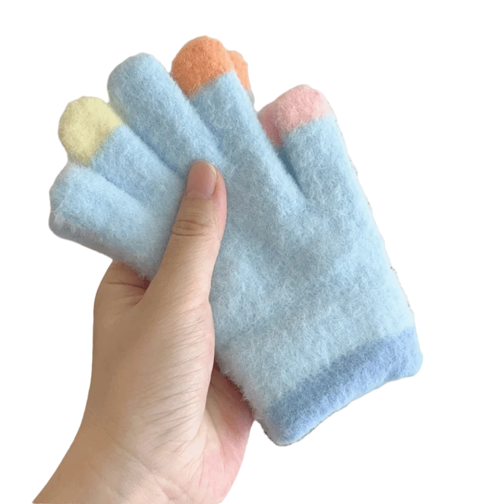 

Модные теплые зимние перчатки, ветрозащитные полные перчатки, морозостойкие мягкие варежки для малышей 4-10 лет