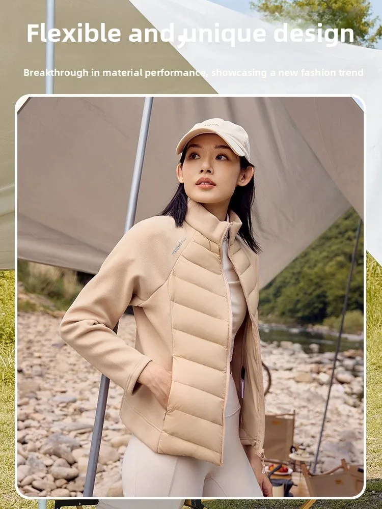 ヤルーソフト軽量ニットダウンジャケット レディース アウトドアフィットネス アウターウェア おしゃれ 冬新作