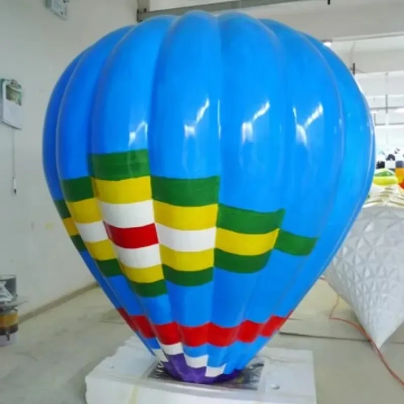 3D painted hot air balloon fiberglass sculpture, large hanging balloon decorations, suitable for mall ceilings