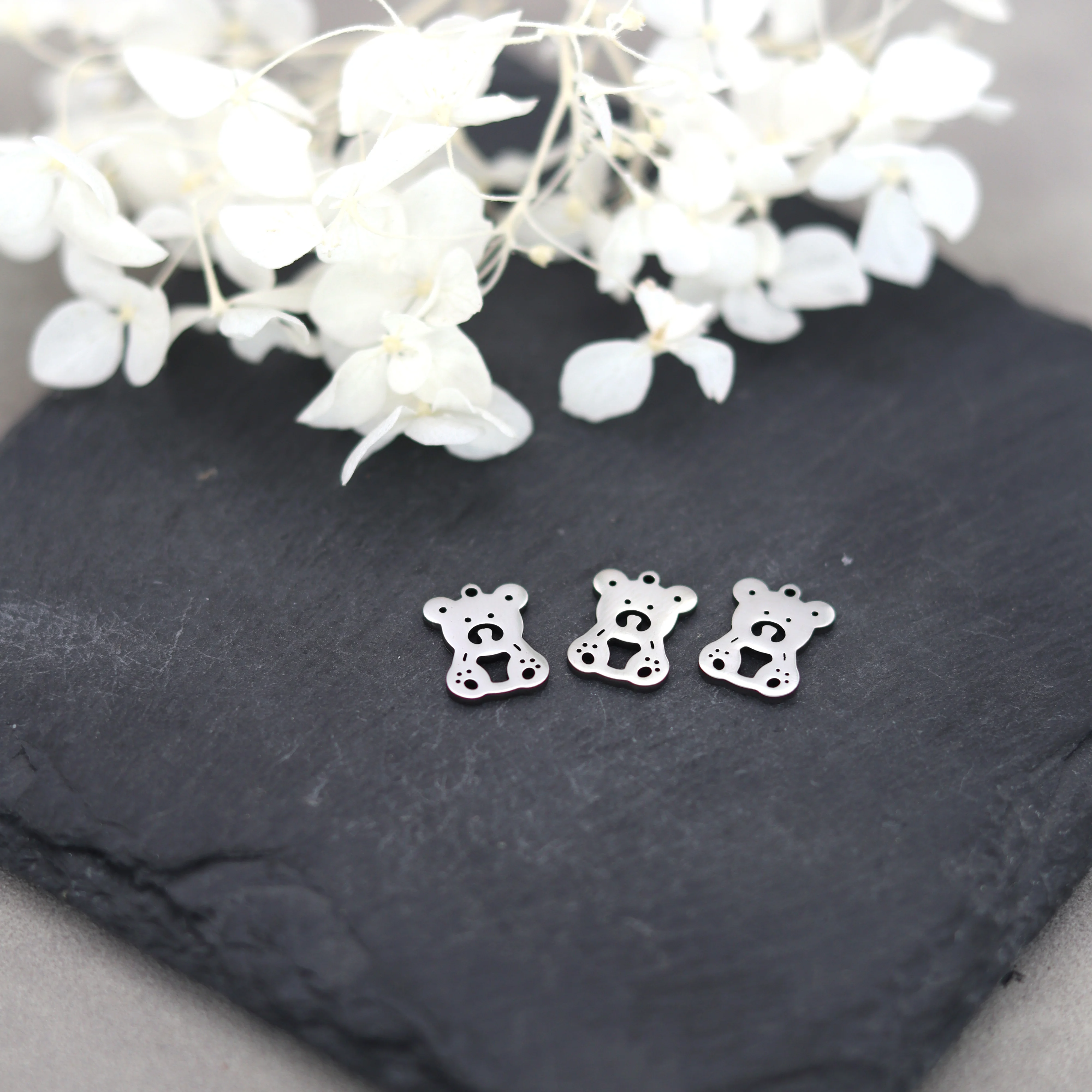 3PCS/LotTeddy Bear Pendant  Minimalist Animal Pendant Cute Mini Bear  pendant Necklace for Jewelry Making for Men and Women