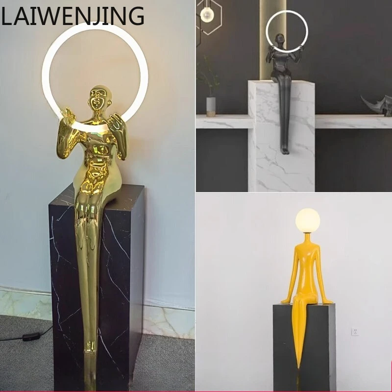 

MJY Abstract Human Sitting Sculpture Humanoid Entry Entrance Ornament