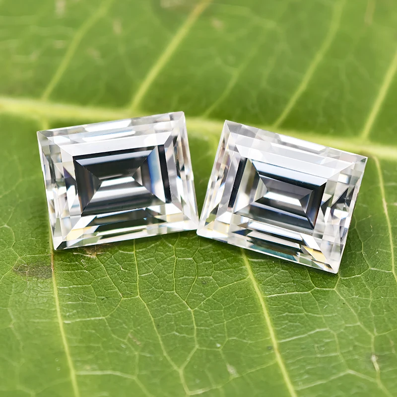 White D Color VVS1 Rectangular Cut Moissanite Stone Moissanita Lab Diamond with GRA Certificate Positive Pass Diamond Tester