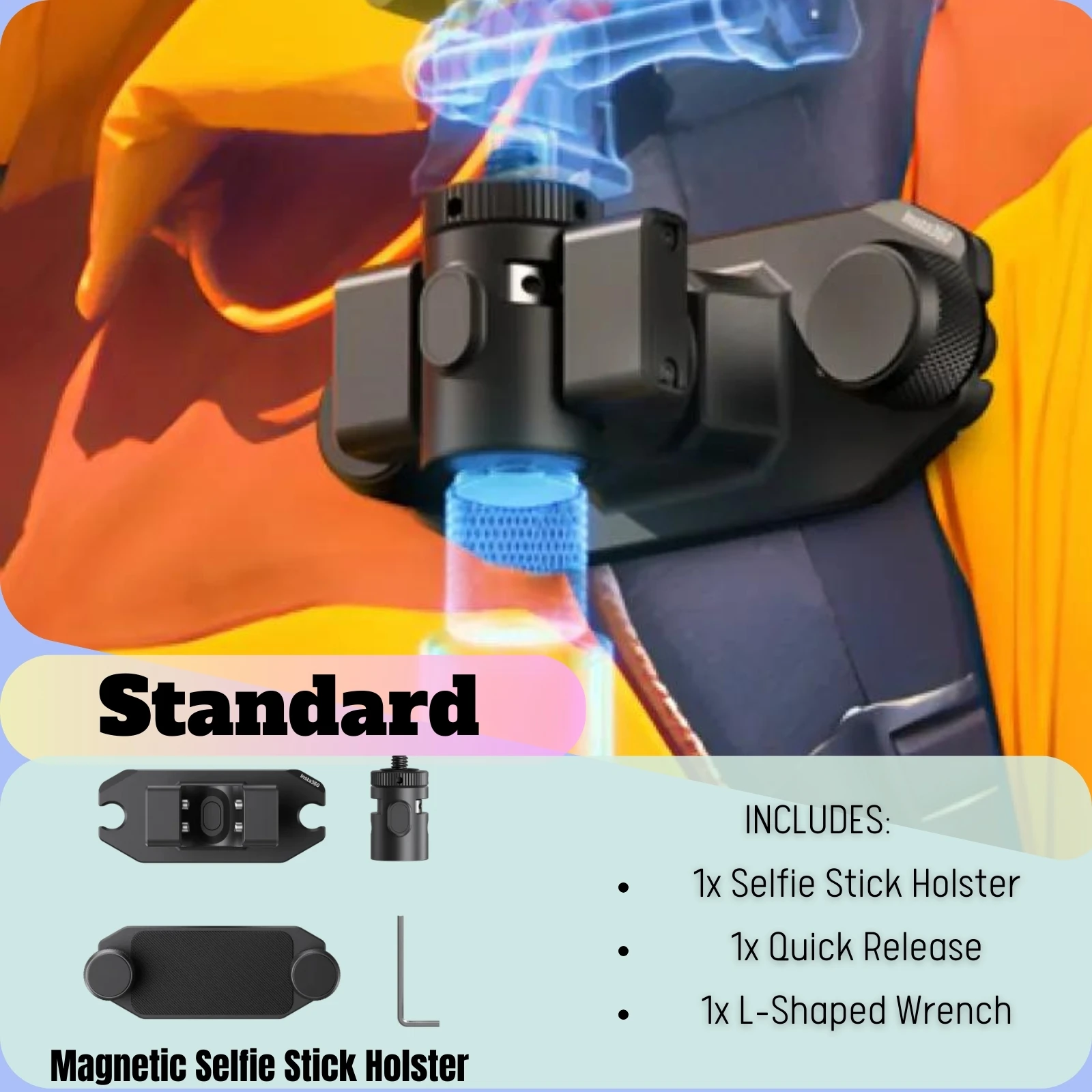 スマホアクセサリー Insta360 Magnetic Selfie Stick Holster Amazon.co.jp: Magnetic selfie stick holster : Electronics
