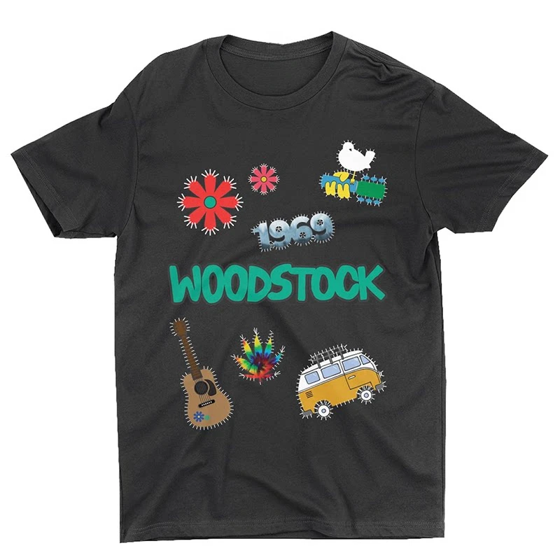 2026 Retro Klassisches Woodstock Musikfestival T-Shirt Baumwolle Grafik-Shirt Herren Damen Sommer Streetwear Top – Detail 5