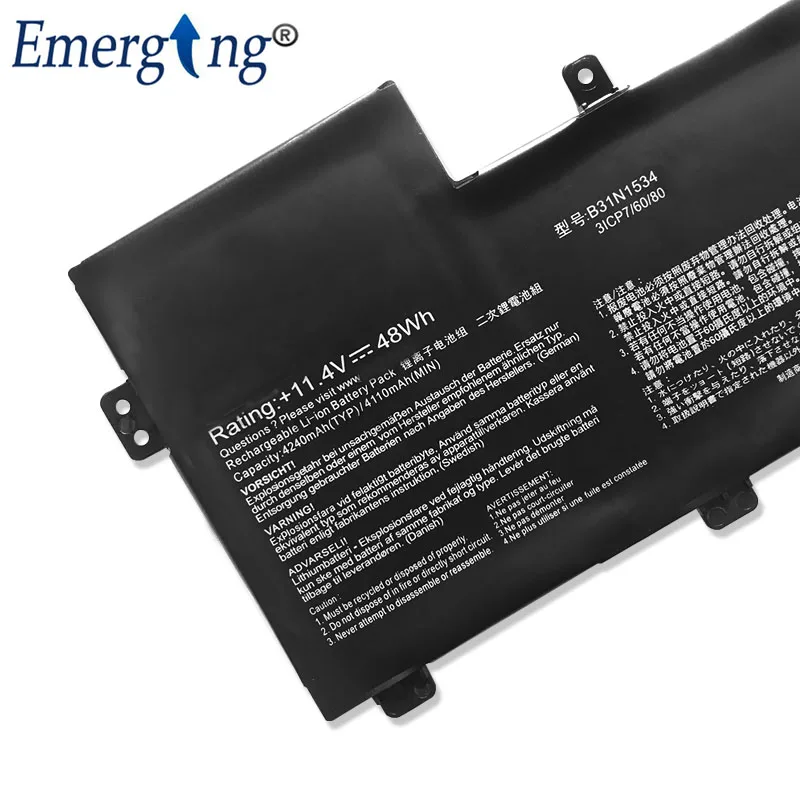 Imagem -03 - Nova Bateria do Portátil para Asus Zenbook U5000 Ux510ux Ux510uw 11.4v 48wh B31n1534