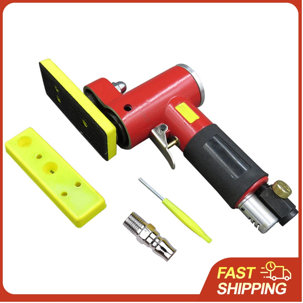 Mini Straight Line Air Sander with Sanding/ Rubber/ Iron Pad Random Orbital Pneumatic Sander Air-operated Handheld Polisher