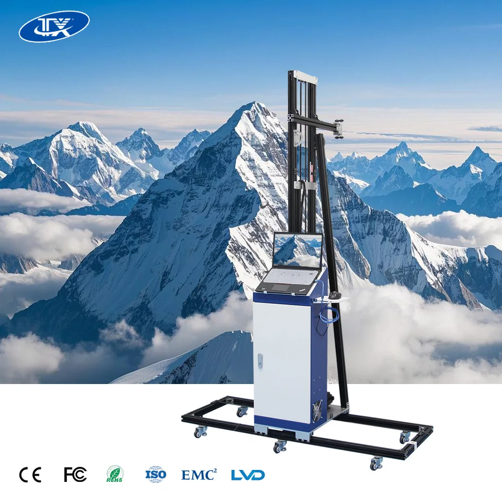 Chinese  Wall Printer Machine Wheels or Track L130 CMYK+W UV 3d Vertical Wall Printing Machine Inkjet Printer