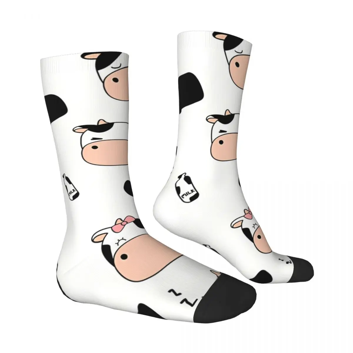 Baby Bottle Cute Cow Cartoon Socks Male Mens Women Winter Stockings Hip Hop