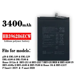 3400mAh HB396286ECW Battery For Huawei Honor 10i 20i 10 P20 Lite Smart+2019 HRY-LX1MEB POT LX2 LX1T Mobile Phone Battery