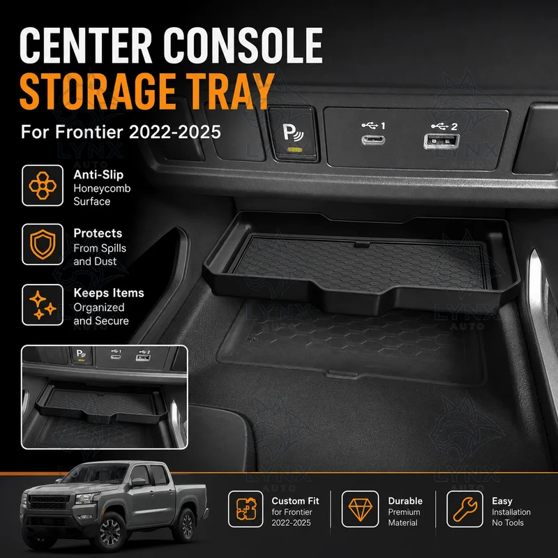 Compatible with 22-25 Frontier Center Console Storage Box Organizer Tray Car Interior Accessories Upgrade Parts