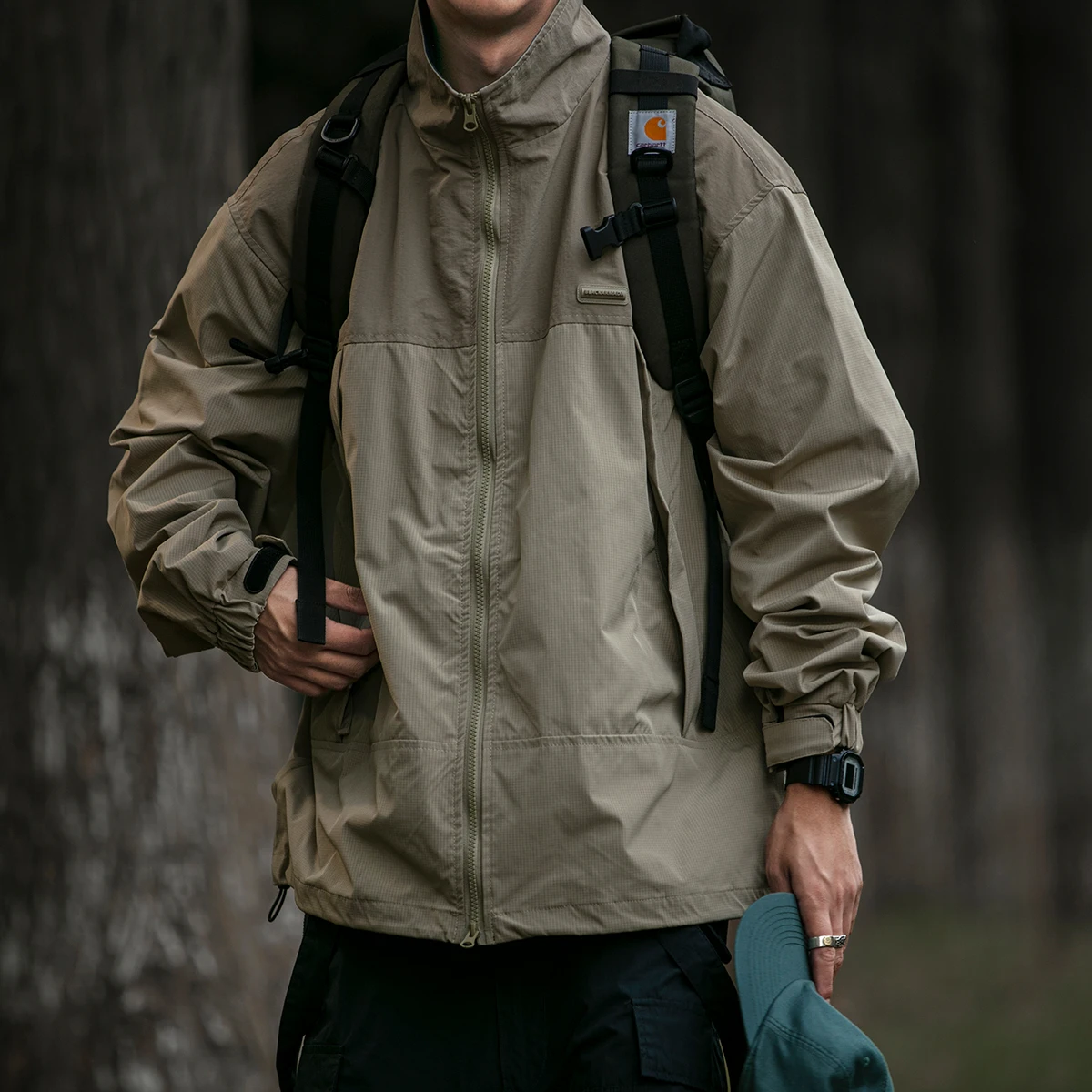 Mountain Outdoor Stand Collar Hiking Jacket For Men Clothing Harajuku Casual Coat Japanese Streetwear Waterproof Jacket Male