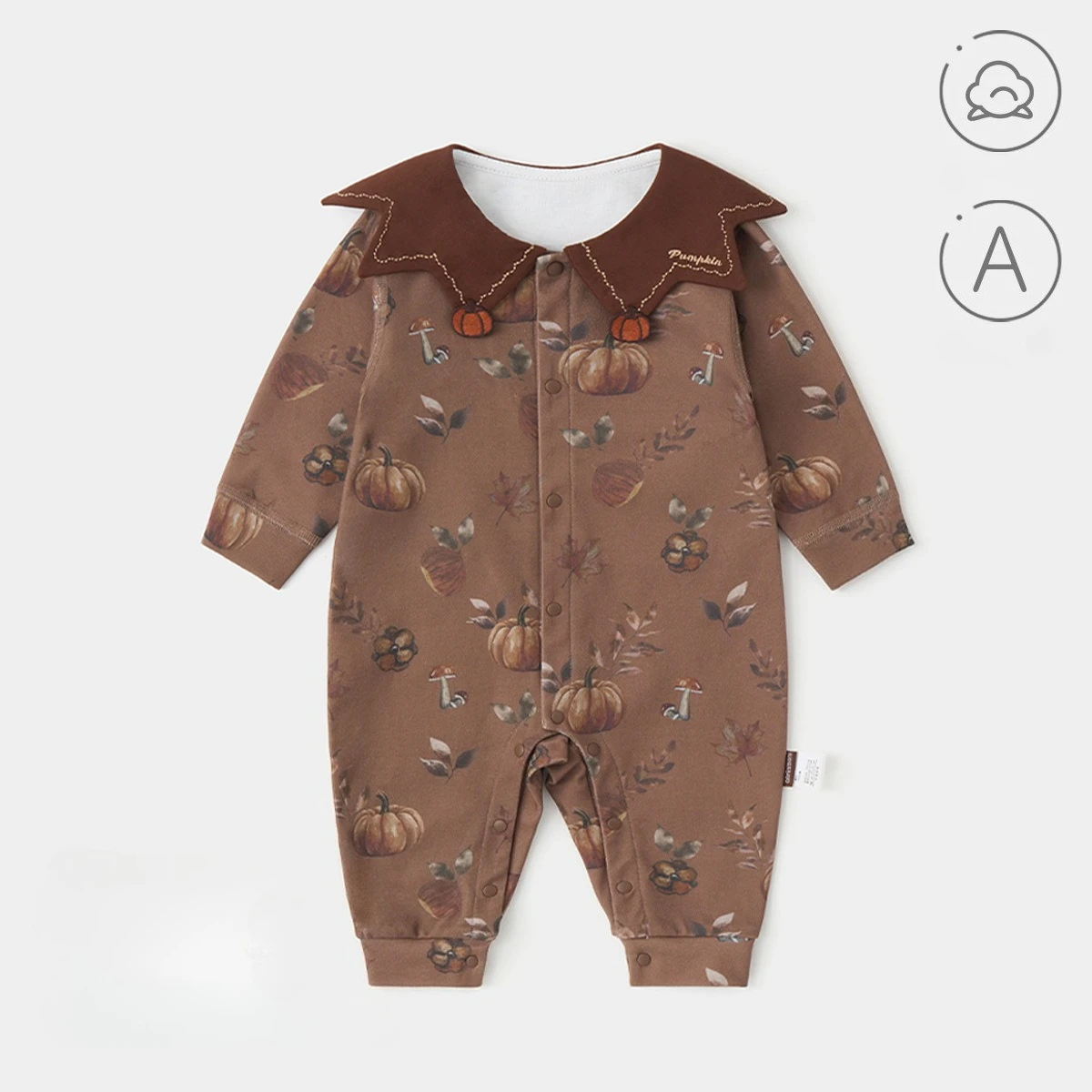 

Baby 100% Cotton Seamless Long Sleeve Romper Front Button Newborn Jumpsuit All Seasons Soft Breathable Outfits for 0-24M