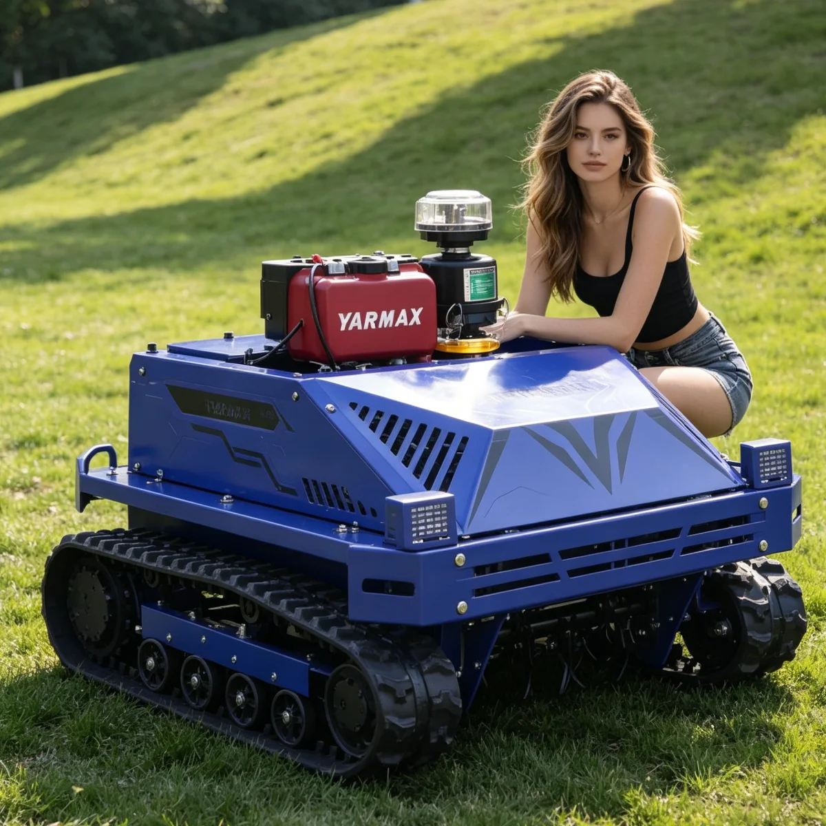 Customized Remote Control Lawn Mower Robot, thickened shell, impact resistant for harsh outdoor working environments
