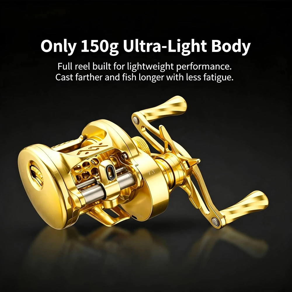 Loongze Airlite B101MC PRO HG 150g Vollmetall-Baitcast-Rolle mit 7KG maximaler Bremskraft, leistungsstarke Angelrolle für BFS-Langstreckenfischen – Detail 1