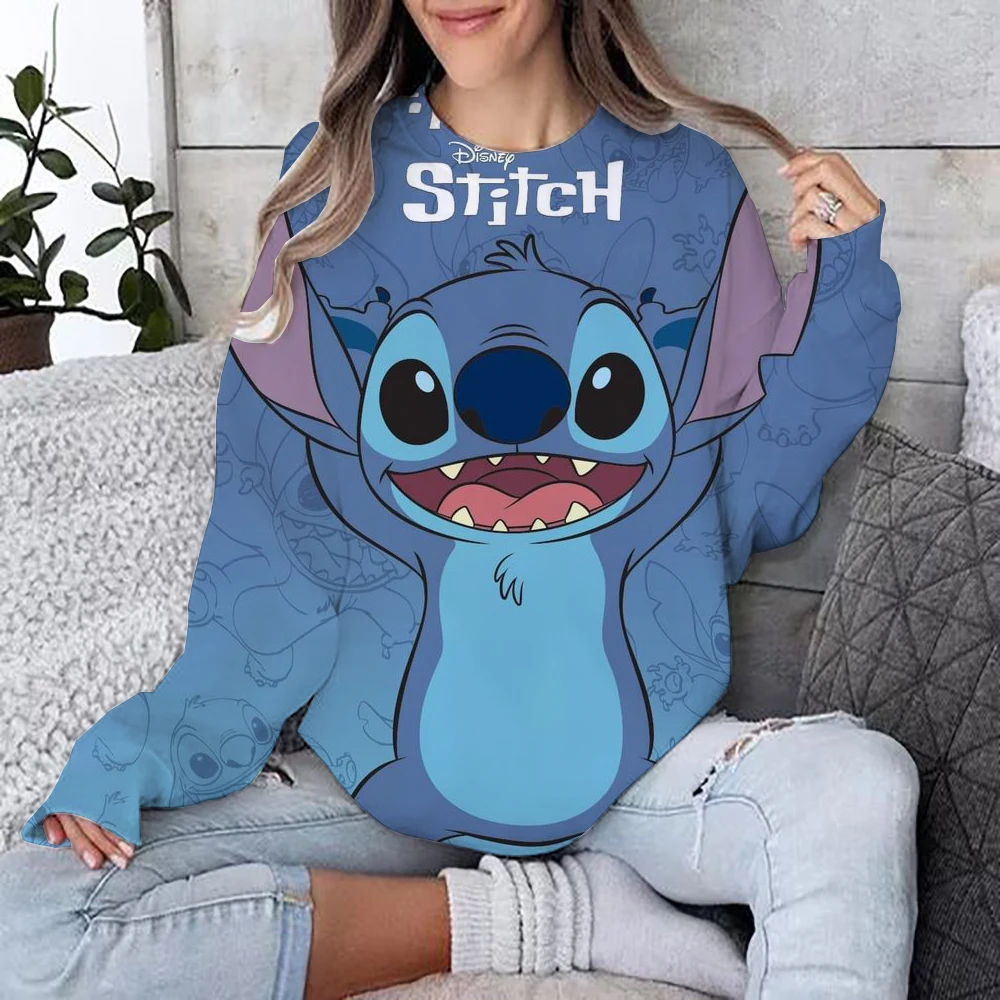 Stitch Sweatshirt for Women Autumn Oversized Hoodie Kawaii Oversized Hoodie for Trendy Sudaderas Y2k Clothes \'s