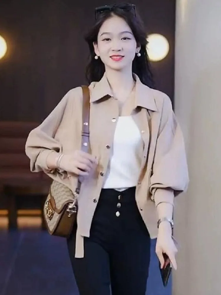 Manteau ort ample coréen pour femmes, nouvelle collection printemps-automne, Faion, taille haute, col de costume, Jaet, taille Cact, rehaussement visuel