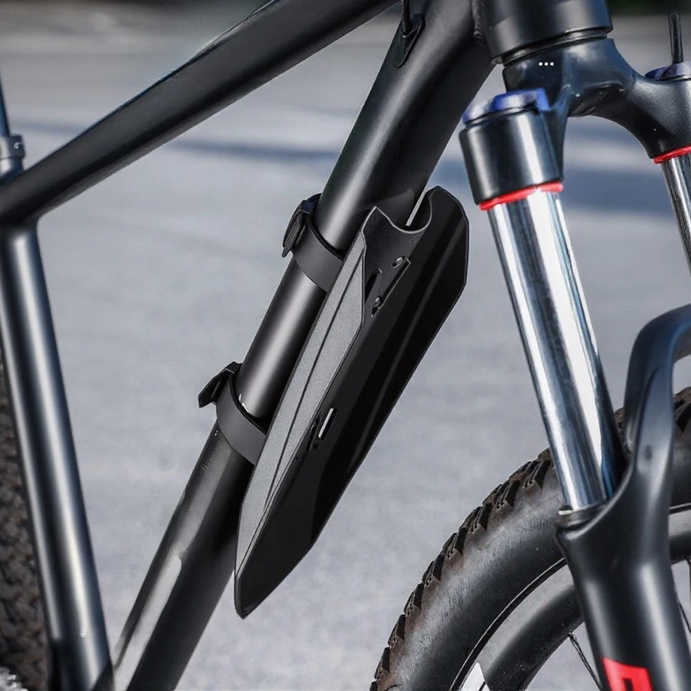 Bicycle Front For fender Mudguard with Silicone Strap Mounting No Tools Required Anti-Slip PP Black 11.81x3.34x2.36inch