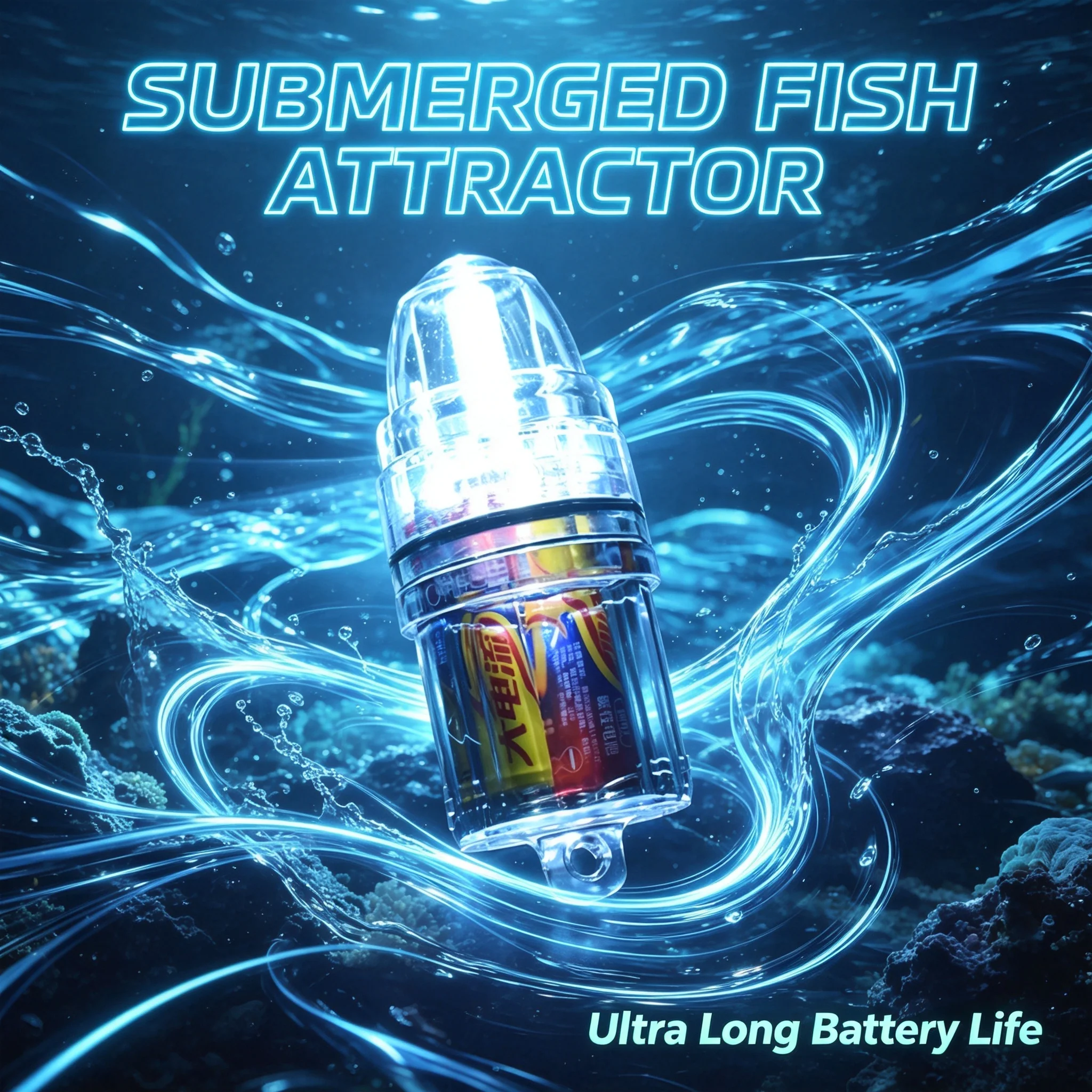 1 PC Multi-Color LED Fish Attractor Lamp Submersible Waterproof Night Fishing Light for Saltwater Freshwater Angling Lighting