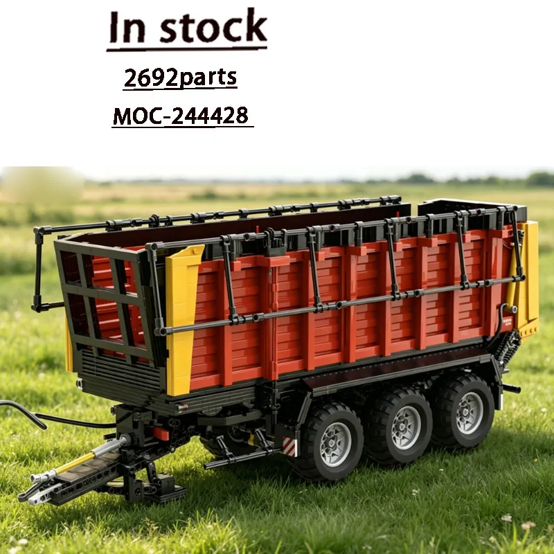 Building Block Model MOC-244428City Farm Agricultural Transport Three-Axle Trailer 2692Parts Birthday Holiday Christmas Toy Gift