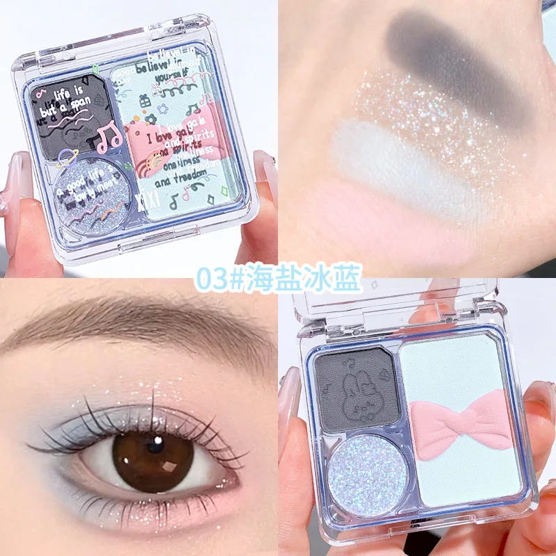 XIXI Billie Diary Three color eyeshadow Matte Glitter low saturation natural brightening embellish student beauty makeup