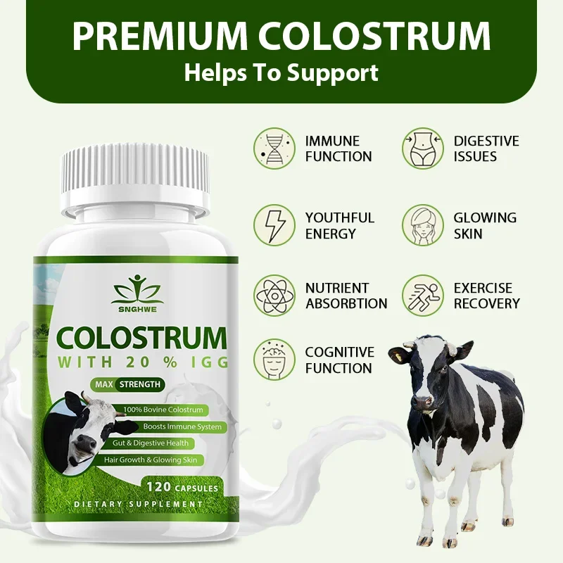 Grass Fed Colostrum Powder Supplement 25% IgG Promotes Intestinal Health,Exercise Performance,Healthy Iron Levels-Immune Support