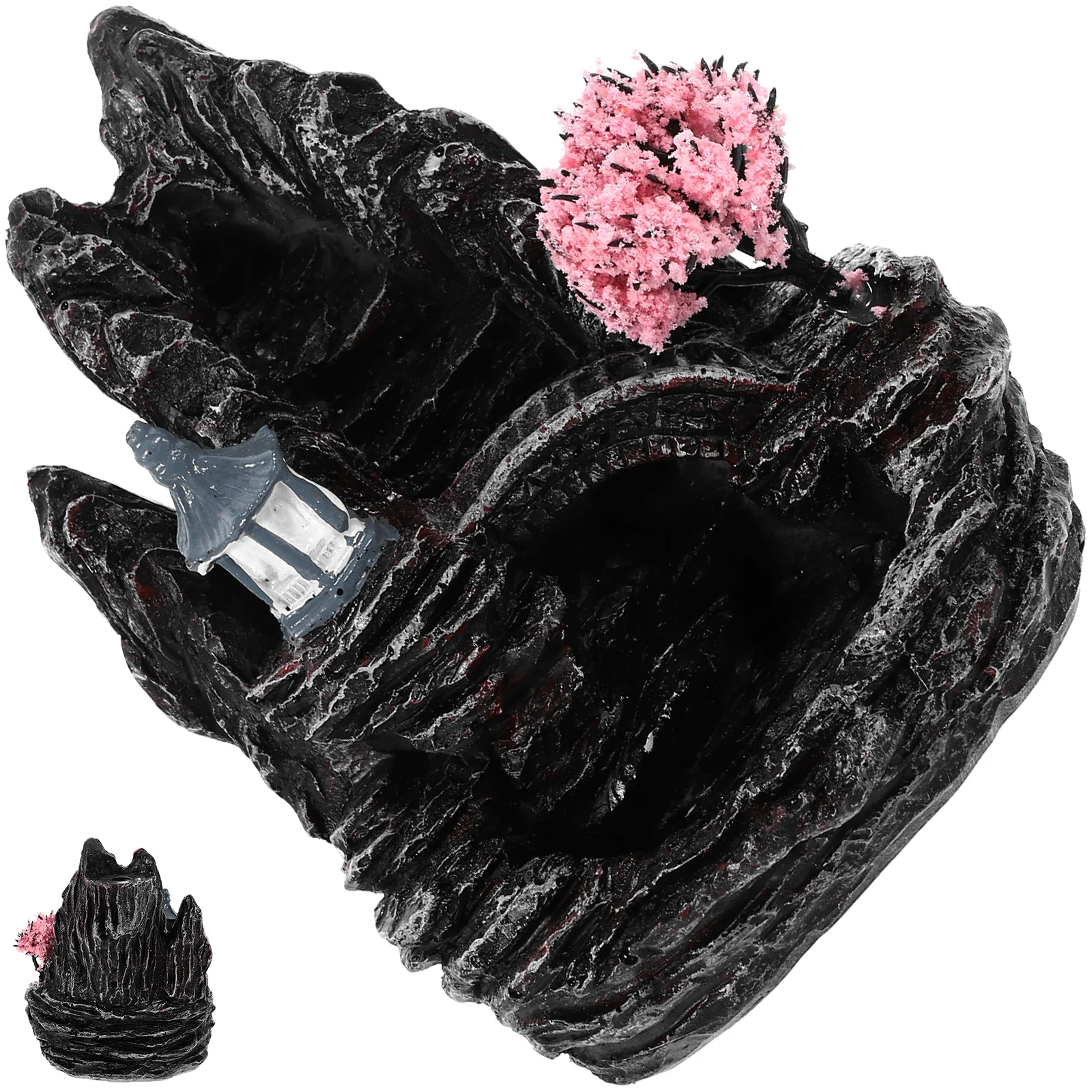 

Vintage Backflow Incense Burner Resin Craft Tabletop Censer Waterfall Effect Decor Waterfall Incense Burner