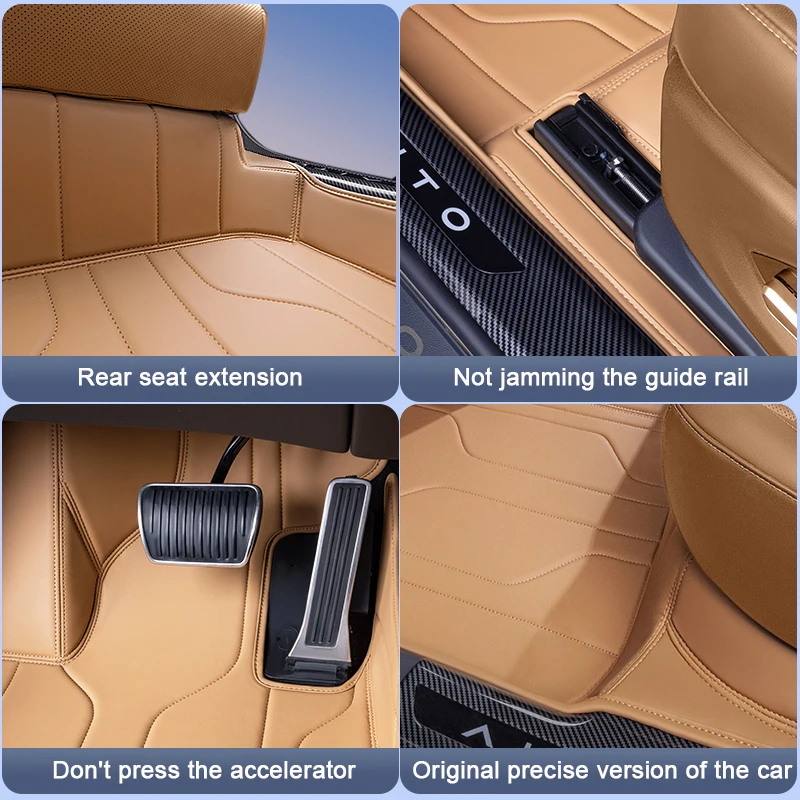مخصص نابا الجلود المضادة للانزلاق سيارة القدم حماية حصيرة ل SERES AITO M5 2023-الحاضر السيارات الفاخرة مقاوم للماء وسادة أرضية ملحق