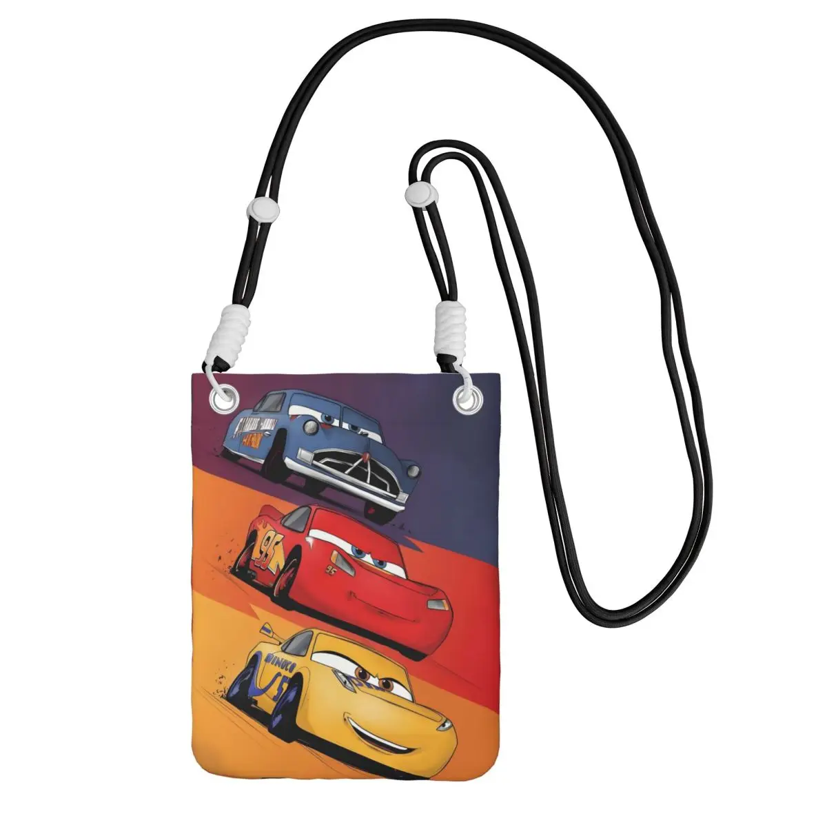 

Изготовленная на заказ сумка для мобильного телефона Lightning McQueen Carry, диагональная женская и мужская сумка через плечо, регулируемая длина для покупок