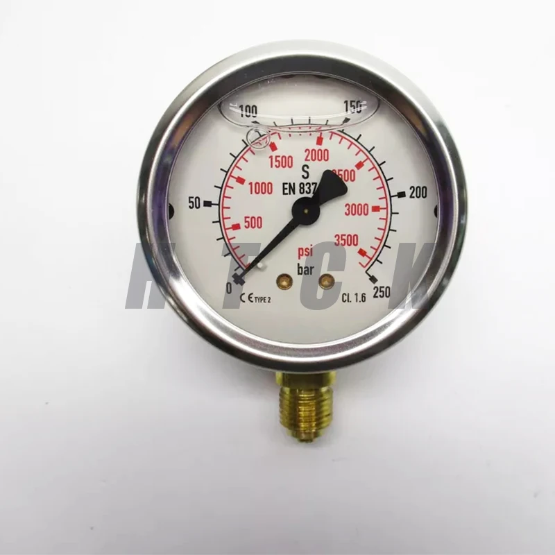 ステンレス鋼のbourdonチューブ充填圧力計新しいオリジナルen837-1真空計21353063-21353063