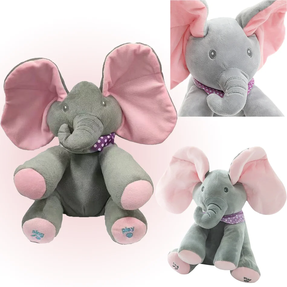 

NEW Elefante de juguete animado, elefante que canta de peluche con orejas, juguete de peluche eléctrico móvil, elefante bonito