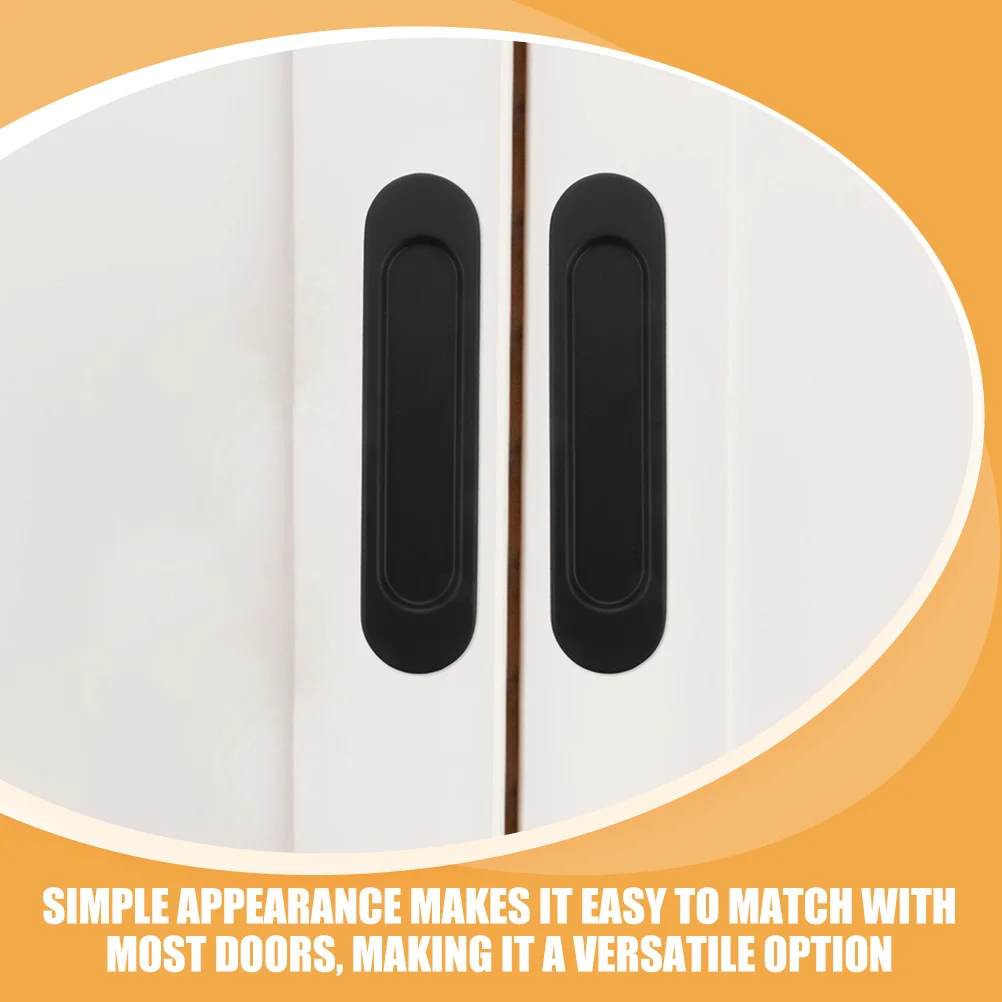 

4pcs Aluminum Alloy Adhesive Door Handle For Cabinet Closet Sliding Flush Pull Stick On Handles Hardware