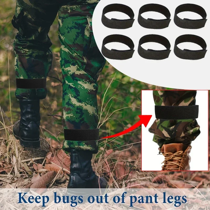 6-Pack Adjustable Elastic Ankle Straps for Outdoor Activities - Perfect for Hiking, Biking, Fishing, Running and Hunting