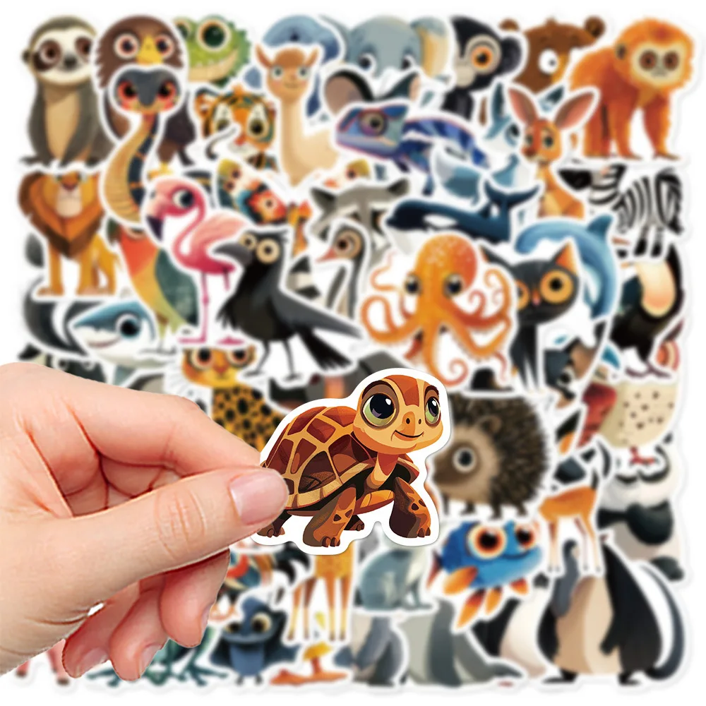 55 Stuks Cartoon Dier Sticker Leuk Speelgoed Spel Tag DIY Gift Afdichting Label Kinderen Label Dank U Stickers Decoratie Benodigdheden