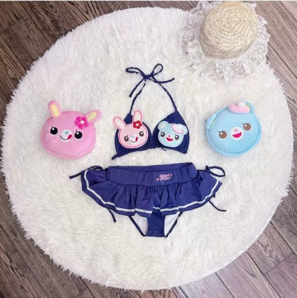 Y2k Lolita Style Kawaii Bikinis Set Cartoon Summer Vacation Sexy Girl Split Swimsuit Fashion Women's Swimwears 2026 New